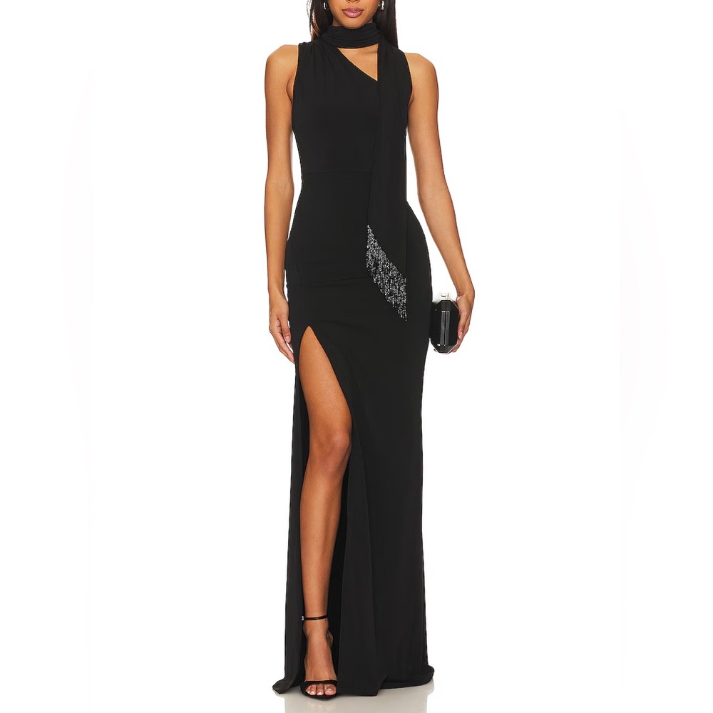 NEW Cinq A Sept Mia Maxi Gown in Black Women's Size 0